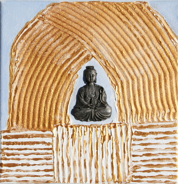 Moderne Ikon/Budda i gyldne strler  - Annette Wolter